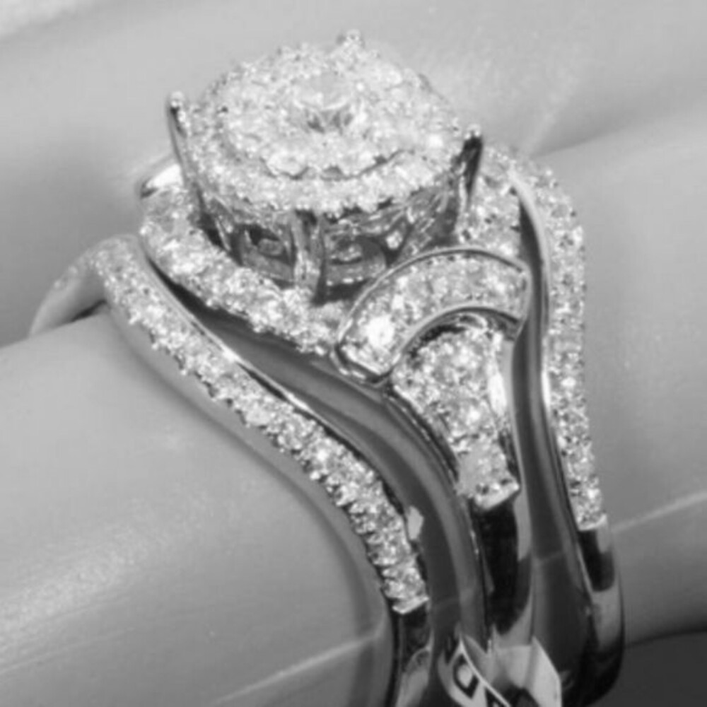 White Sapphire Floral Ring